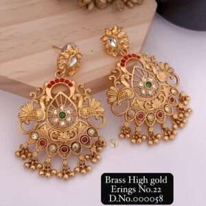 Brass High Gold Fancy Earrings