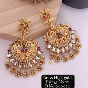 Brass High Gold Fancy Earrings