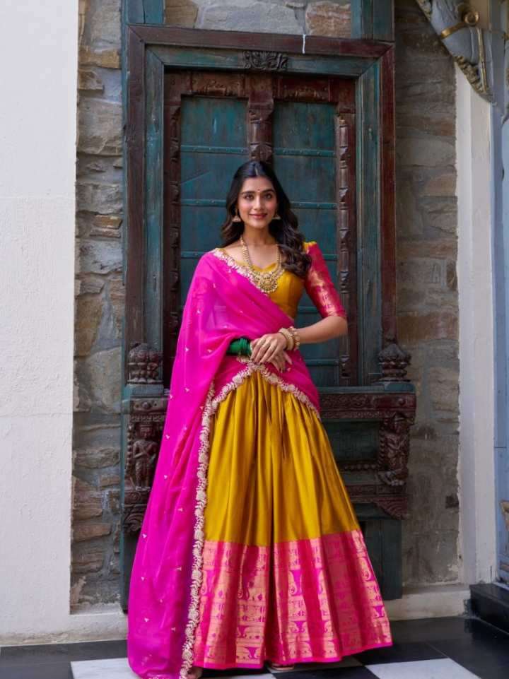 narayan pattu zari worked designer lehenga choli collection