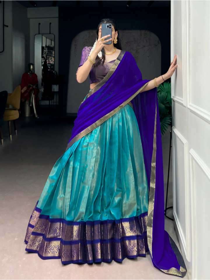 kanchipuram zari weaving traditional lehenga choli