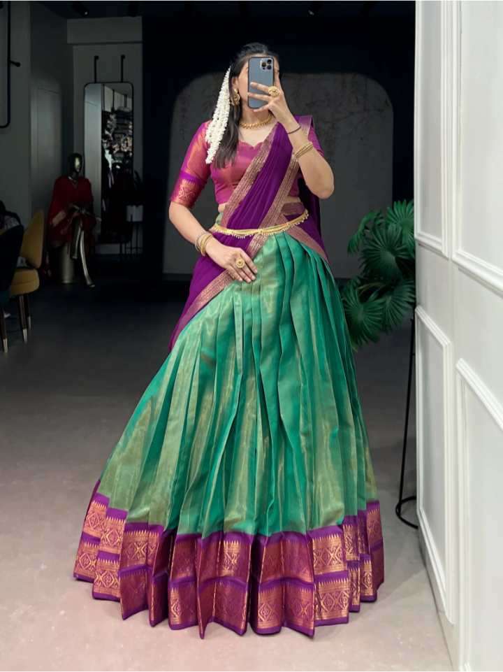 kanchipuram zari weaving traditional lehenga choli