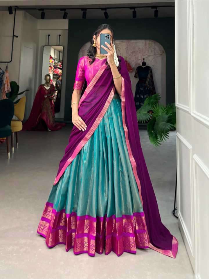 kanchipuram zari weaving traditional lehenga choli