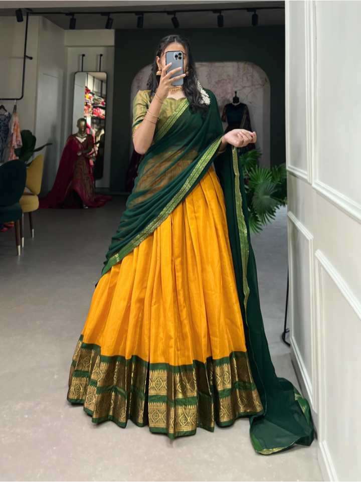 kanchipuram zari weaving traditional lehenga choli