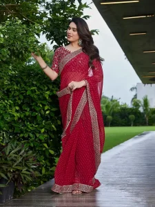 Georgette Bandhani Printed Saree