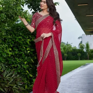 Georgette Bandhani Printed Saree