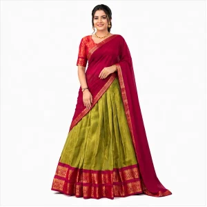 Kanchipuram Zari Weaving Traditional Lehenga Choli