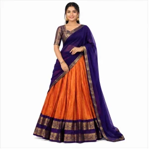Kanchipuram Zari Weaving Traditional Lehenga Choli