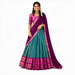 Kanchipuram Zari Weaving Traditional Lehenga Choli
