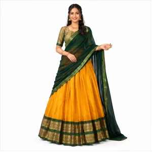 Kanchipuram Zari Weaving Traditional Lehenga Choli