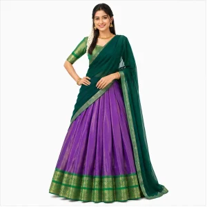 Kanchipuram Zari Weaving Traditional Lehenga Choli