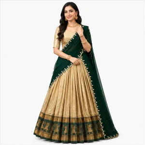 Poly Cotton Zari Weaving Traditional Lehenga Choli Collection
