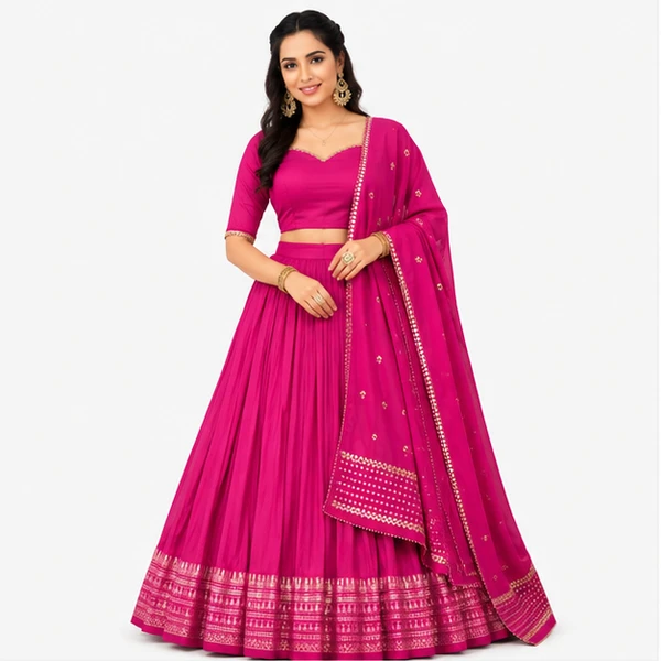 Pure Chanderi Plain Zari Worked Lehenga Choli Collection 1 Pure Chanderi Plain Zari Worked Lehenga Choli Collection