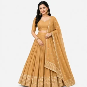 Pure Chanderi Plain Zari Worked Lehenga Choli Collection
