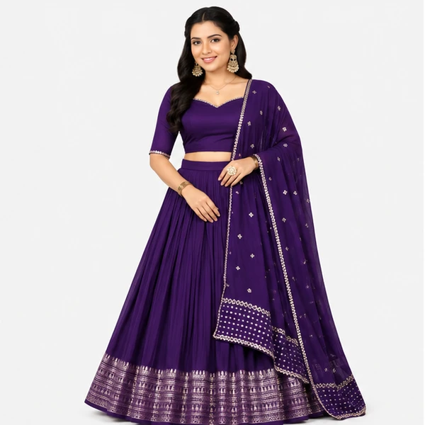 Kanchipuram Zari Weaving Traditional Lehenga Choli