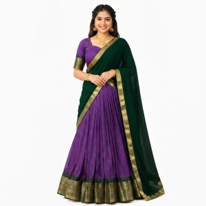 Purple Bridal Lehenga Front View