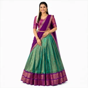 Light Green Bridal Lehenga Choli for Women – Front View | Löweo Germany