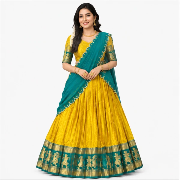 Pure Chanderi Plain Zari Worked Lehenga Choli Collection