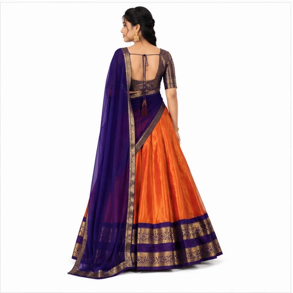 Kanchipuram Zari Weaving Traditional Lehenga Choli 2 Kanchipuram Zari Weaving Traditional Lehenga Choli