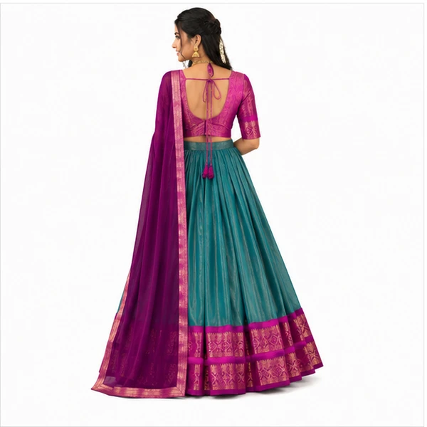 Kanchipuram Zari Weaving Traditional Lehenga Choli 2 Kanchipuram Zari Weaving Traditional Lehenga Choli