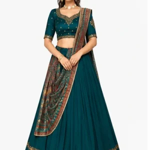 Vichitra Silk Thread Embroidered Lehenga Choli Collection