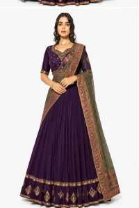 Vichitra Silk Thread Embroidered Lehenga Choli Collection