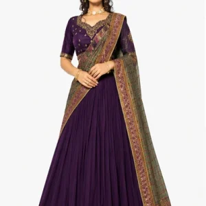 Vichitra Silk Thread Embroidered Lehenga Choli Collection