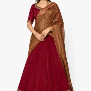 Vichitra Silk Thread Embroidered Lehenga Choli Collection