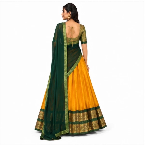 Kanchipuram Zari Weaving Traditional Lehenga Choli 2 Kanchipuram Zari Weaving Traditional Lehenga Choli