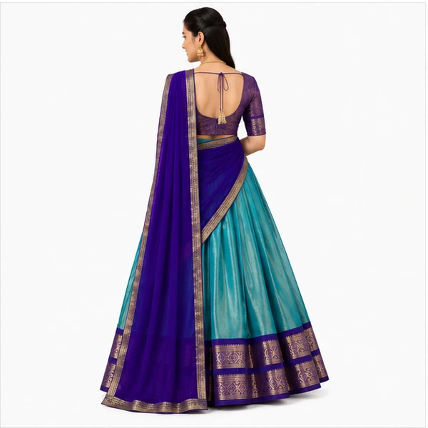 Kanchipuram Zari Weaving Traditional Lehenga Choli 2 Kanchipuram Zari Weaving Traditional Lehenga Choli