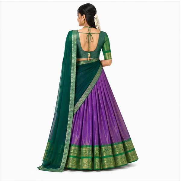 Kanchipuram Zari Weaving Traditional Lehenga Choli 2 Kanchipuram Zari Weaving Traditional Lehenga Choli