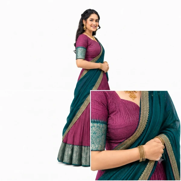 Zari Weaving Traditional Lehenga Choli 2 Green Bridal Lehenga Choli for Women – Front View | Löweo Germany