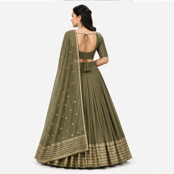 Pure Chanderi Plain Zari Worked Lehenga Choli Collection 2 Pure Chanderi Plain Zari Worked Lehenga Choli Collection