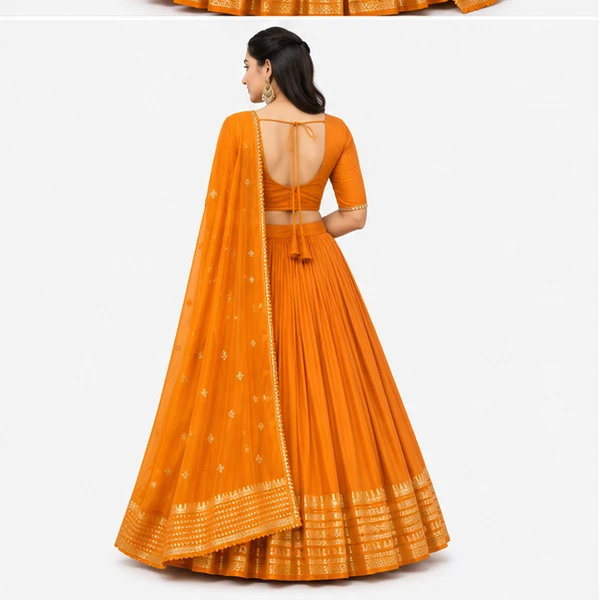 Pure Chanderi Plain Zari Worked Lehenga Choli Collection 2 Pure Chanderi Plain Zari Worked Lehenga Choli Collection