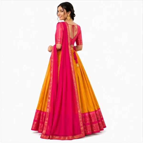 Kanchipuram Zari Weaving Traditional Lehenga Choli 3 Kanchipuram Zari Weaving Traditional Lehenga Choli