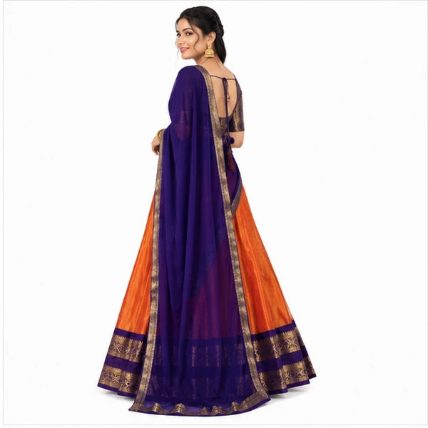 Kanchipuram Zari Weaving Traditional Lehenga Choli 3 Kanchipuram Zari Weaving Traditional Lehenga Choli