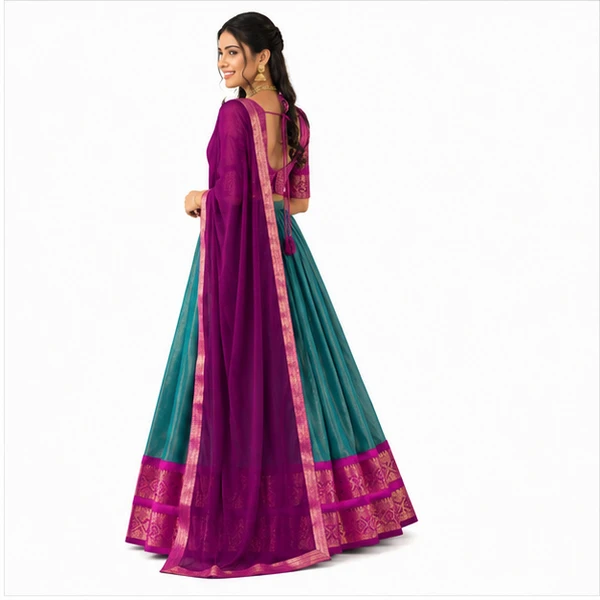 Kanchipuram Zari Weaving Traditional Lehenga Choli 3 Kanchipuram Zari Weaving Traditional Lehenga Choli