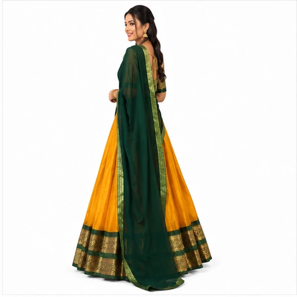 Kanchipuram Zari Weaving Traditional Lehenga Choli 3 Kanchipuram Zari Weaving Traditional Lehenga Choli