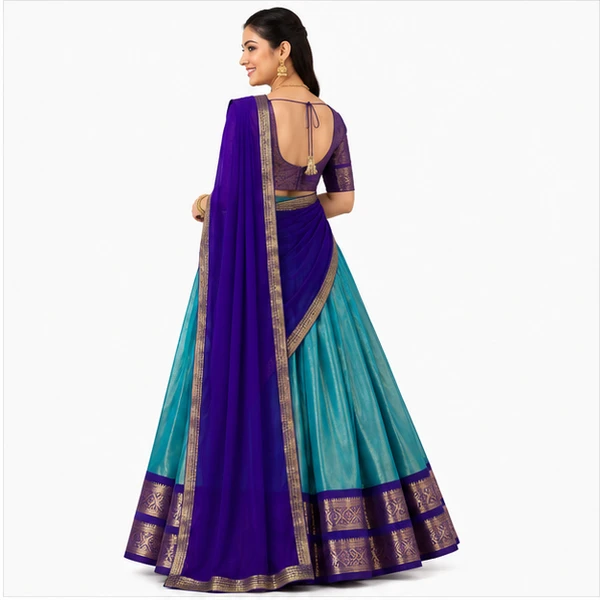 Kanchipuram Zari Weaving Traditional Lehenga Choli 3 Kanchipuram Zari Weaving Traditional Lehenga Choli
