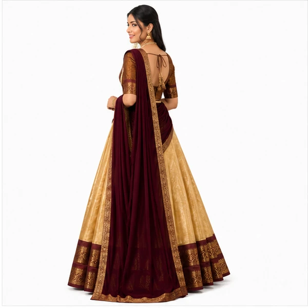 Kanchipuram Zari Weaving Traditional Lehenga Choli 3 Kanchipuram Zari Weaving Traditional Lehenga Choli