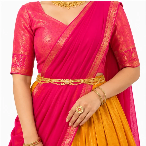 Kanchipuram Zari Weaving Traditional Lehenga Choli 4 Kanchipuram Zari Weaving Traditional Lehenga Choli