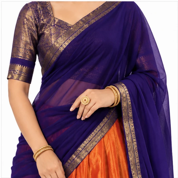 Kanchipuram Zari Weaving Traditional Lehenga Choli 4 Kanchipuram Zari Weaving Traditional Lehenga Choli