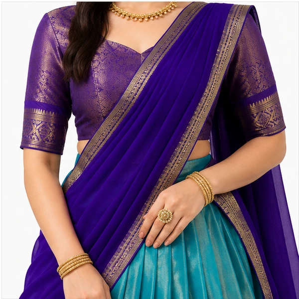 Kanchipuram Zari Weaving Traditional Lehenga Choli 4 Kanchipuram Zari Weaving Traditional Lehenga Choli