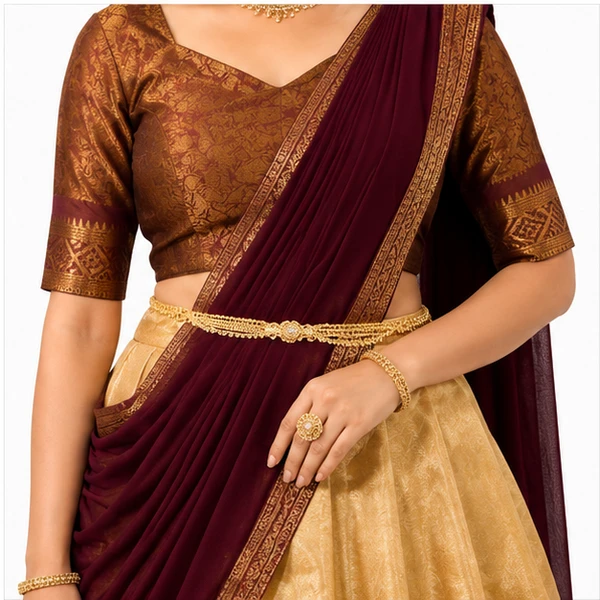 Kanchipuram Zari Weaving Traditional Lehenga Choli 4 Kanchipuram Zari Weaving Traditional Lehenga Choli