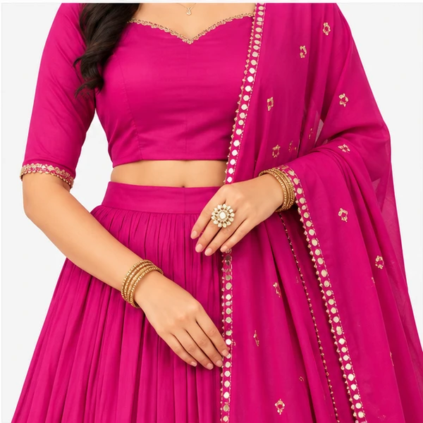Pure Chanderi Plain Zari Worked Lehenga Choli Collection 3 Pure Chanderi Plain Zari Worked Lehenga Choli Collection