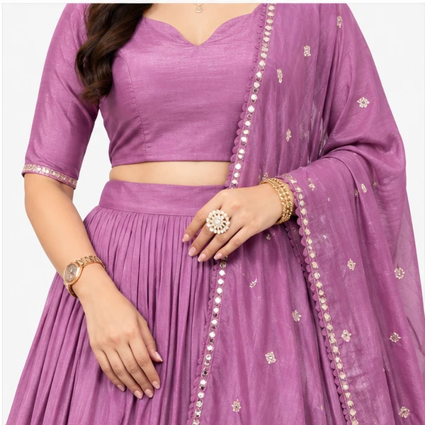 Pure Chanderi Plain Zari Worked Lehenga Choli Collection 3 Pure Chanderi Plain Zari Worked Lehenga Choli Collection
