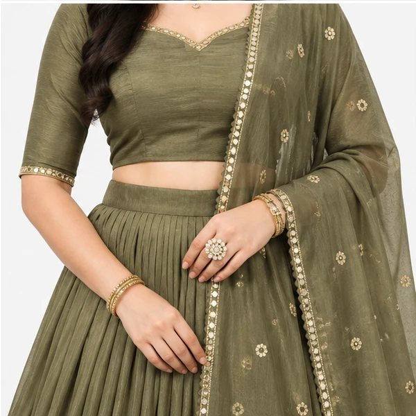 Pure Chanderi Plain Zari Worked Lehenga Choli Collection 3 Pure Chanderi Plain Zari Worked Lehenga Choli Collection
