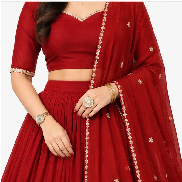 Pure Chanderi Plain Zari Worked Lehenga Choli Collection 3 Pure Chanderi Plain Zari Worked Lehenga Choli Collection