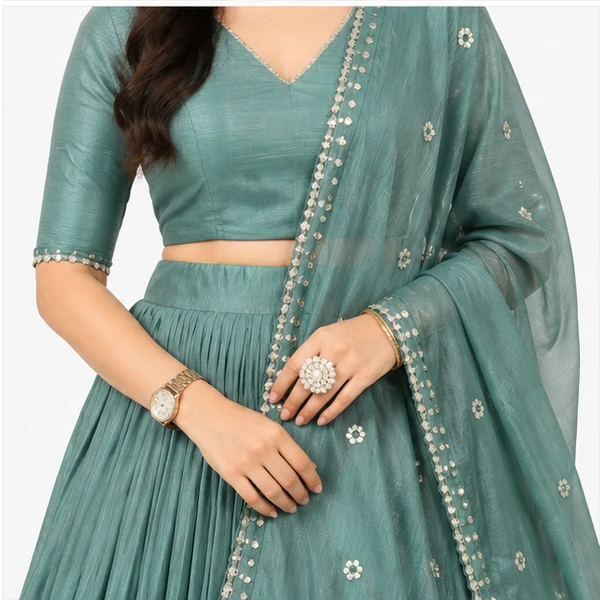 Pure Chanderi Plain Zari Worked Lehenga Choli Collection 3 Pure Chanderi Plain Zari Worked Lehenga Choli Collection