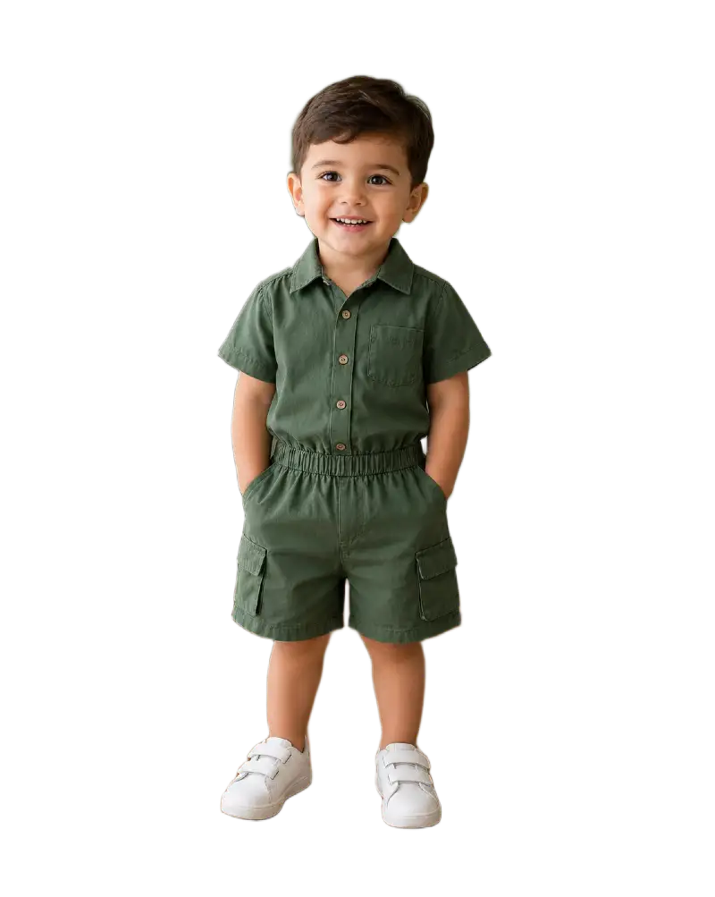 Baby Boys Two Piece Buttoned Shirt & Shorts Set 1 Baby Boys Two Piece Buttoned Shirt & Shorts Set bonn