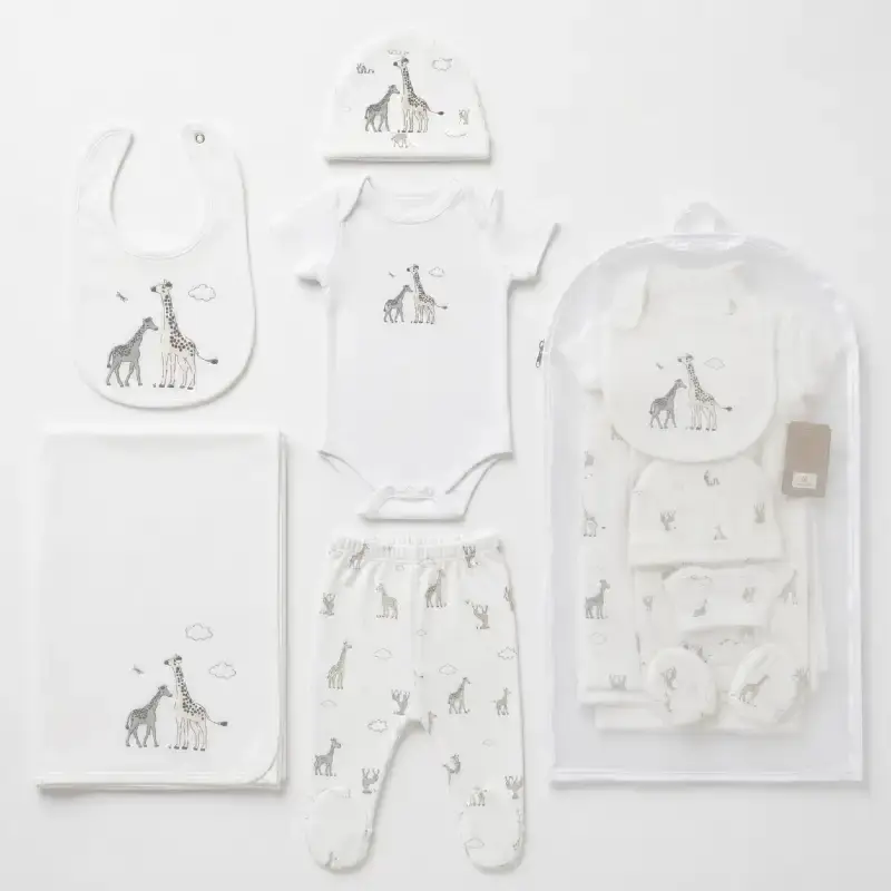 Baby 5 Piece Giraffe Gift Set with Hat, Bib & Blanket Bib 1 Baby 5 Piece Giraffe Gift Set with Hat, Bib & Blanket Bib